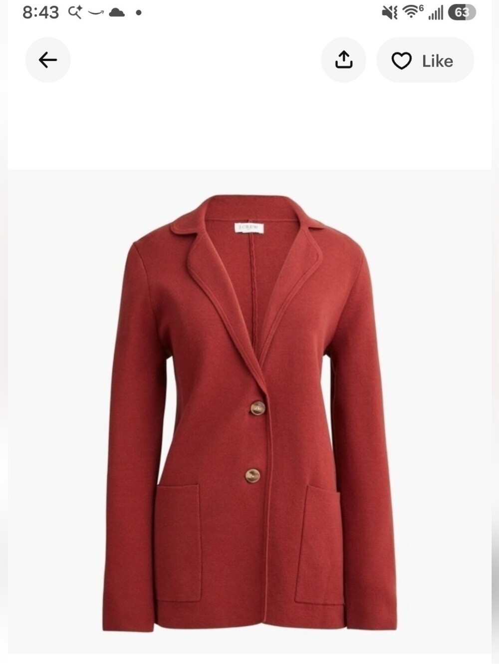 J. Crew Heather Brick Red Knit Blazer